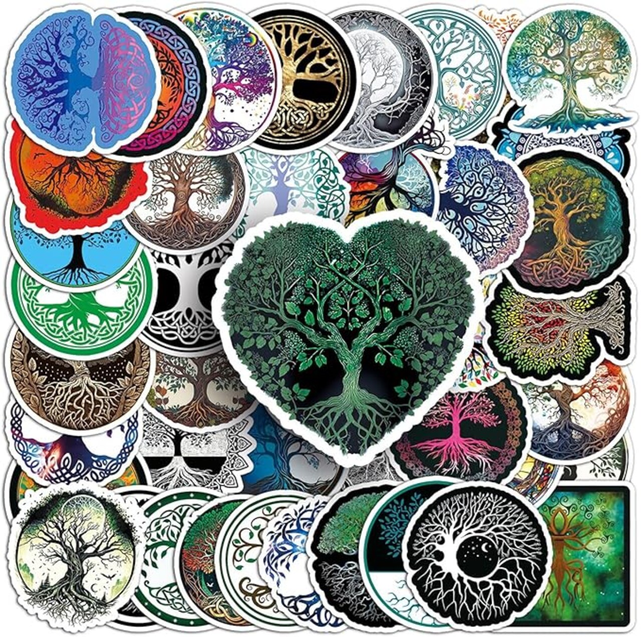 50 Pcs Easter Nature Forest Stickers, Aesthetic Waterproof Vinyl Decals for Water Bottles, Skateboards, Laptops, Phones, Journaling & Scrapbooking